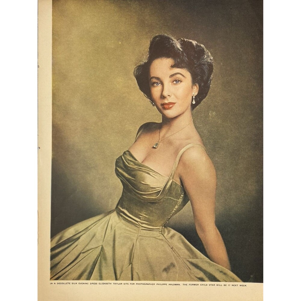 Elizabeth Taylor Sweet 17 Magazine Print Pin-Up Photograph Vintage 1949